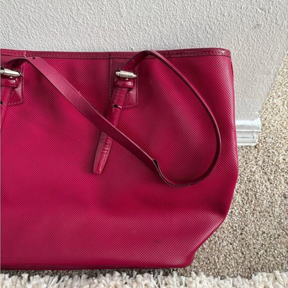 Longchamp Magenta Red Top Handle Tote Purse - Picture 6 of 10